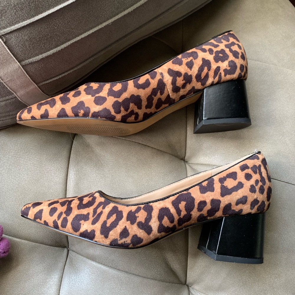 Franco Sarto Leopard Print Block Heel Pump - Picture 3 of 6